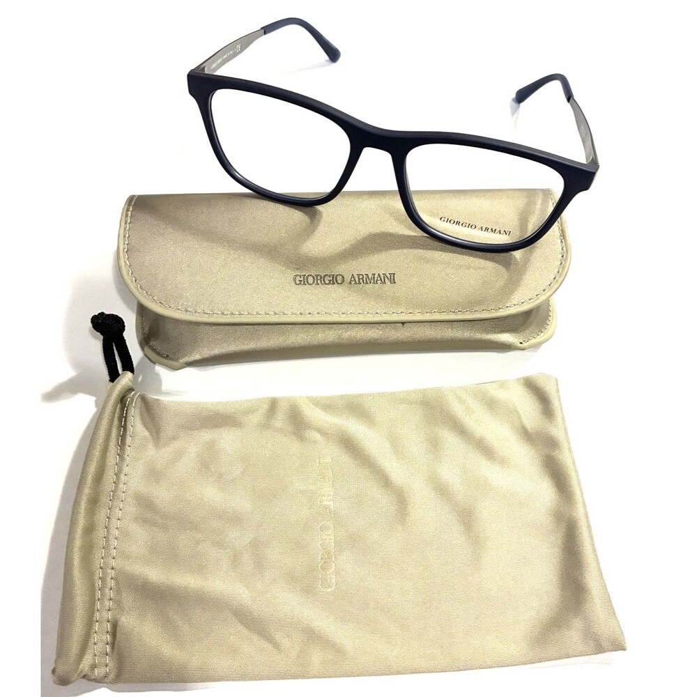 NEW Giorgio Armani AR7165 5065 Mens Blue Rubber Square Eyeglasses Frames 55/18